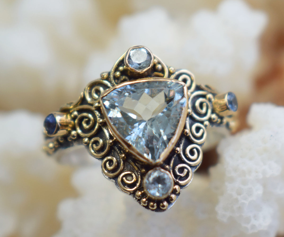 Anillo Totem Aguamarina