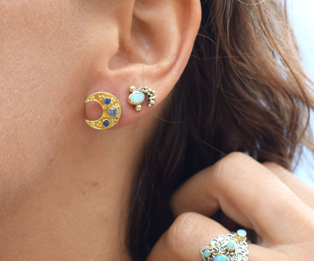 Aros Claro de Luna Zafiros