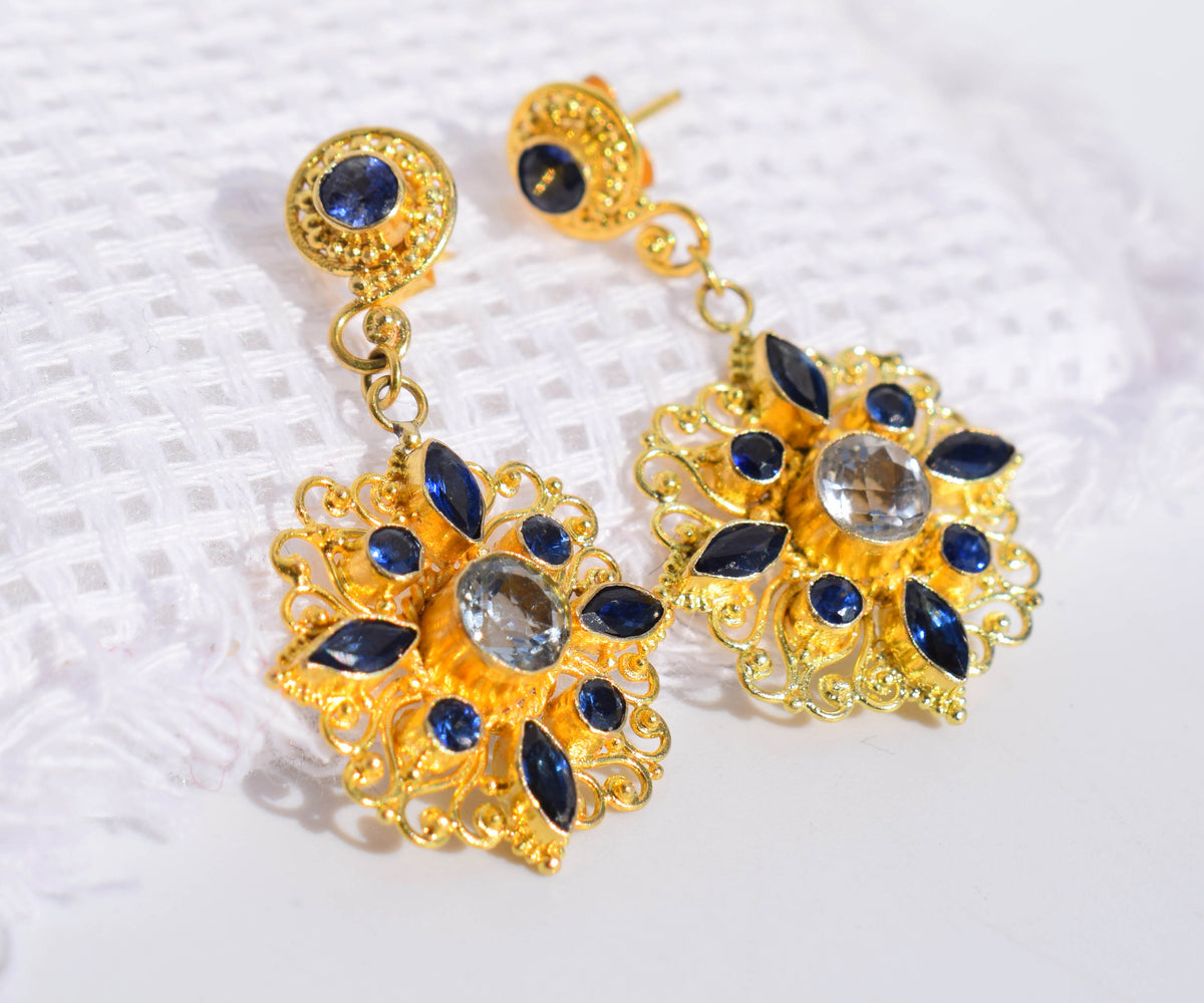 Aros Lakshmi Aguamarinas