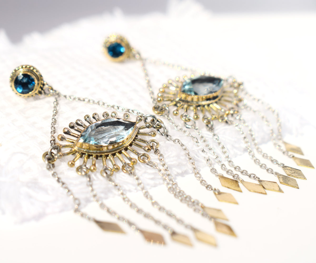 Aros helix Aguamarinas