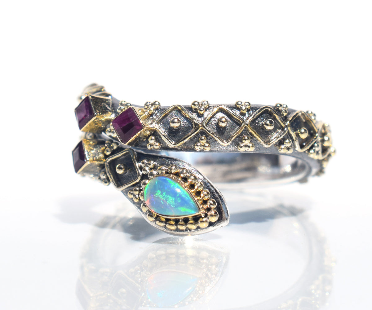 Anillo Kundalini Ópalo Rubi