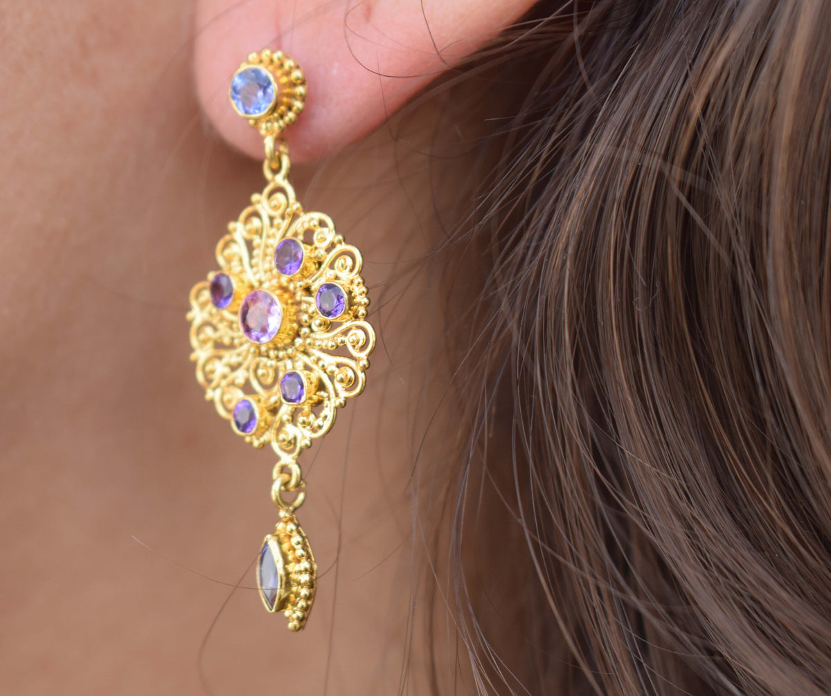 Aros Gold Sol de mar Zafiros lavandas