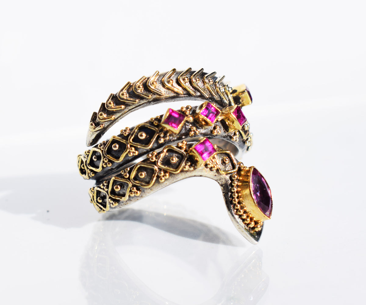 Anillo Kundalini Zafiro Rosado