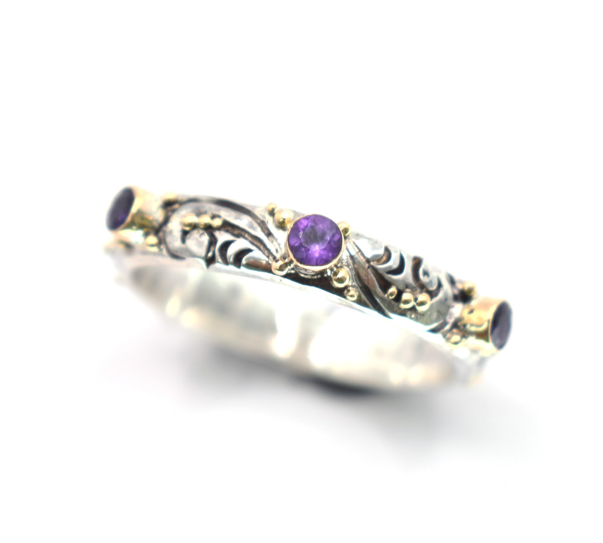 Anillo Basic Tallado Amatista