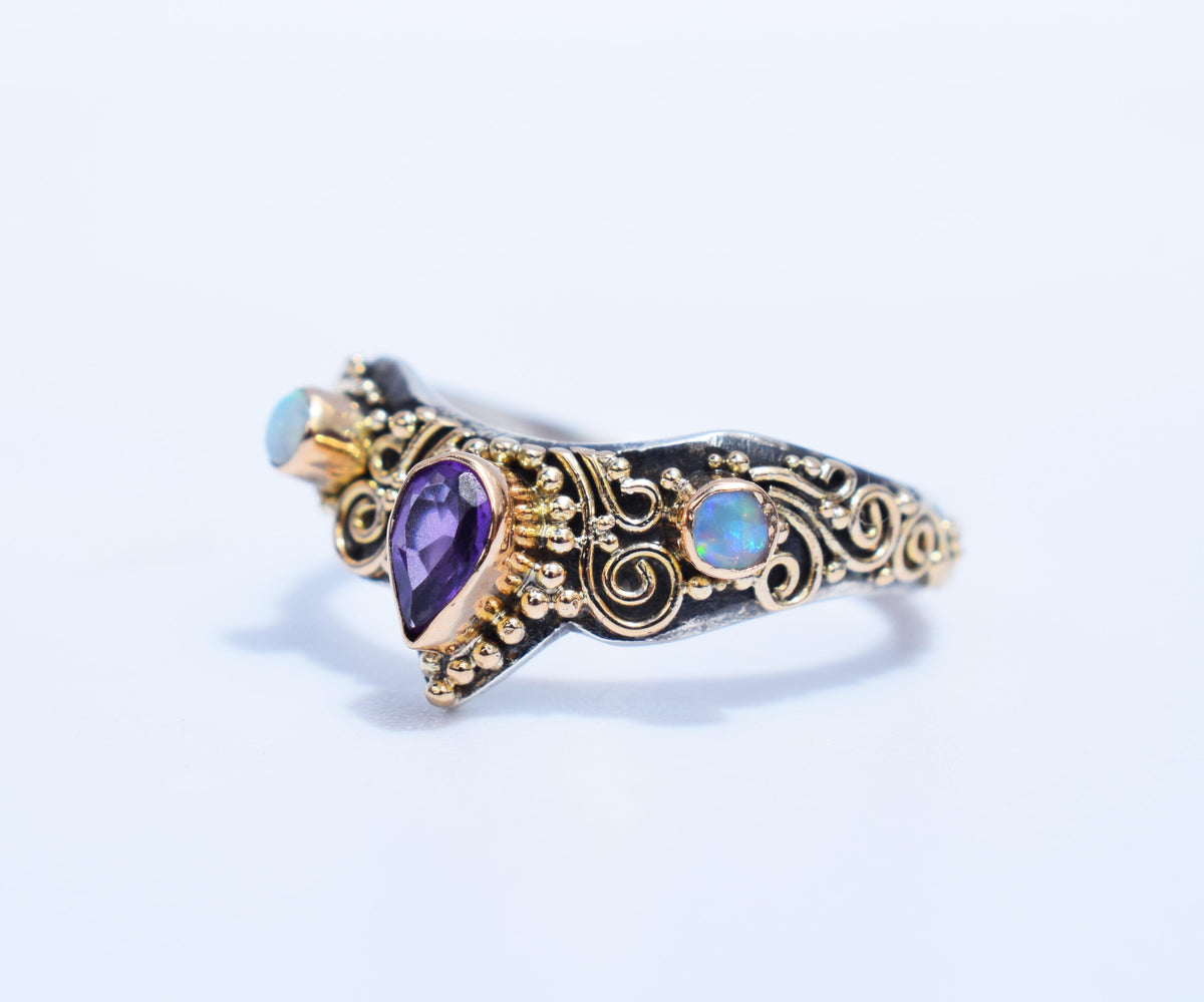 Anillo Fusión Amatista Ópalo