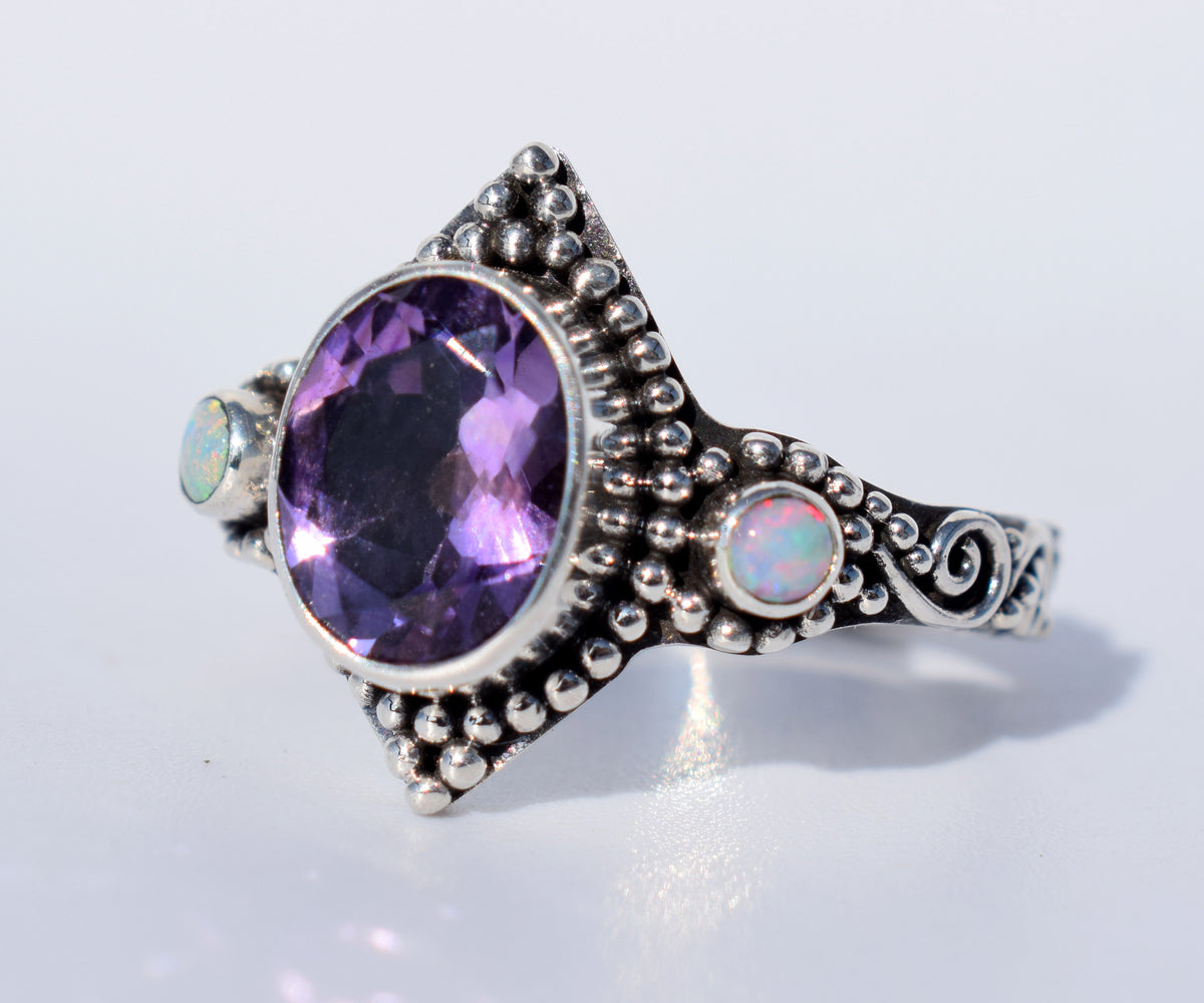 Anillo Big Roma Amatista Opalo