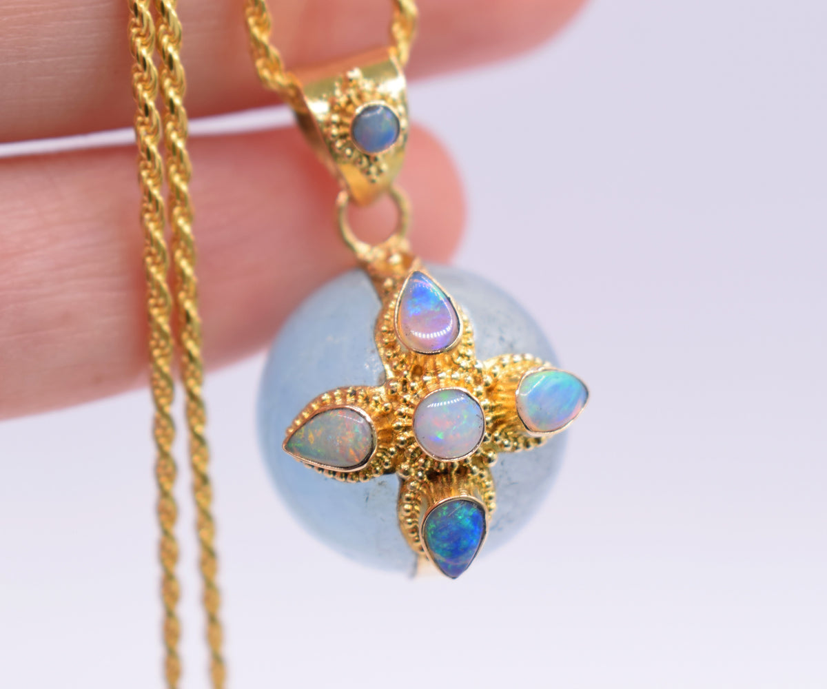 Amuleto Cruz del Sur Aguamarina