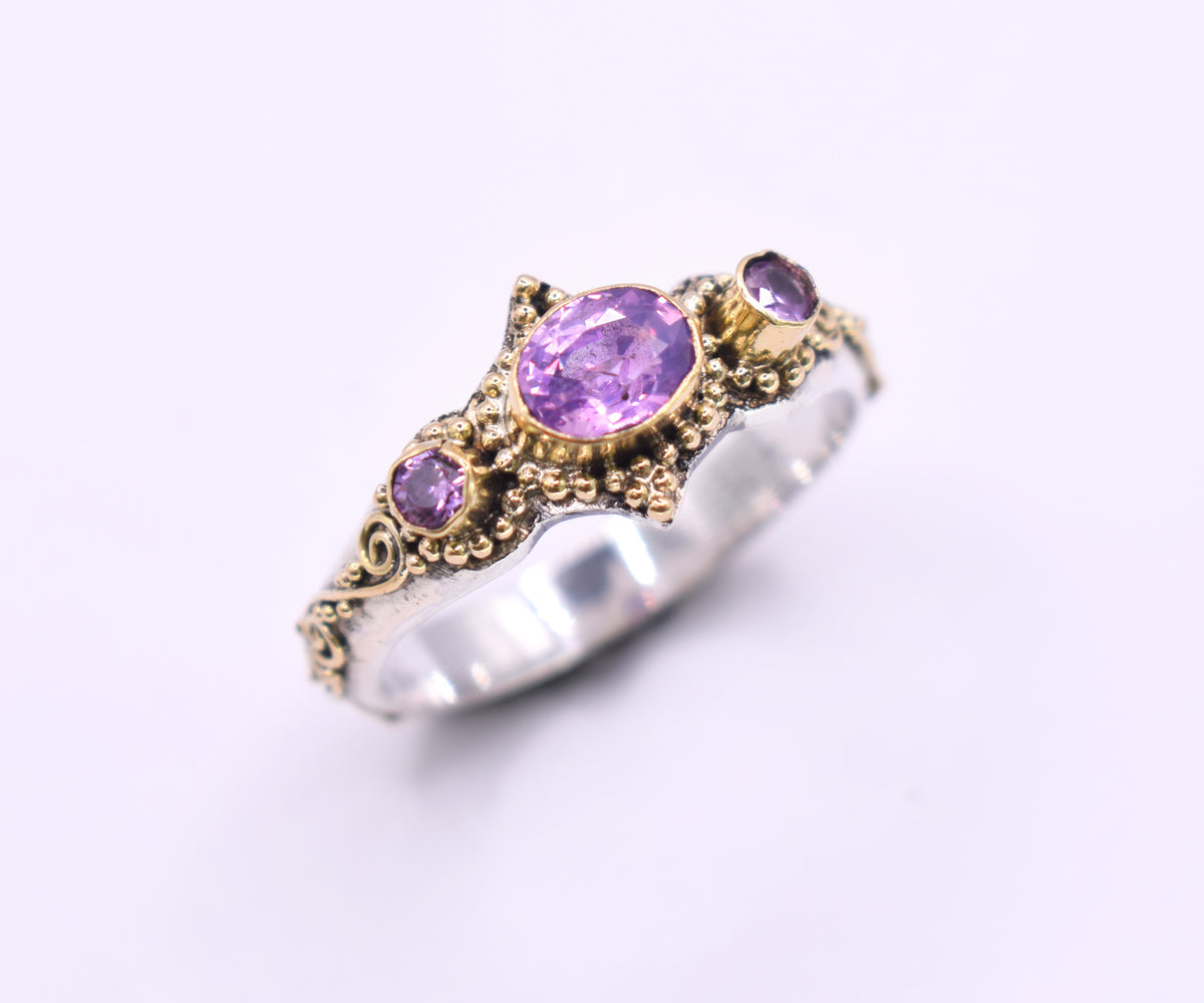 Anillo Roma Zafiro rosado