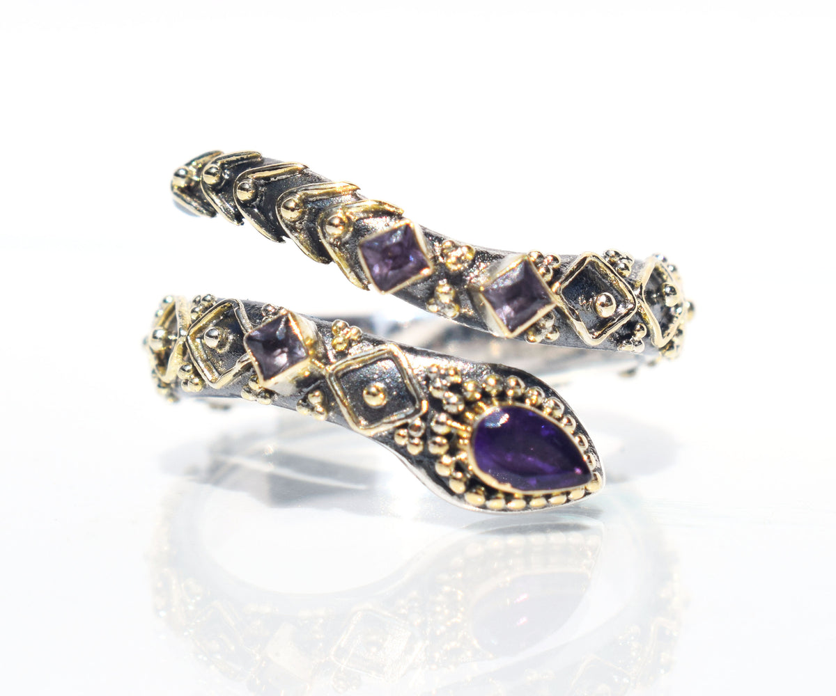 Anillo Kundalini Amatista Espinela