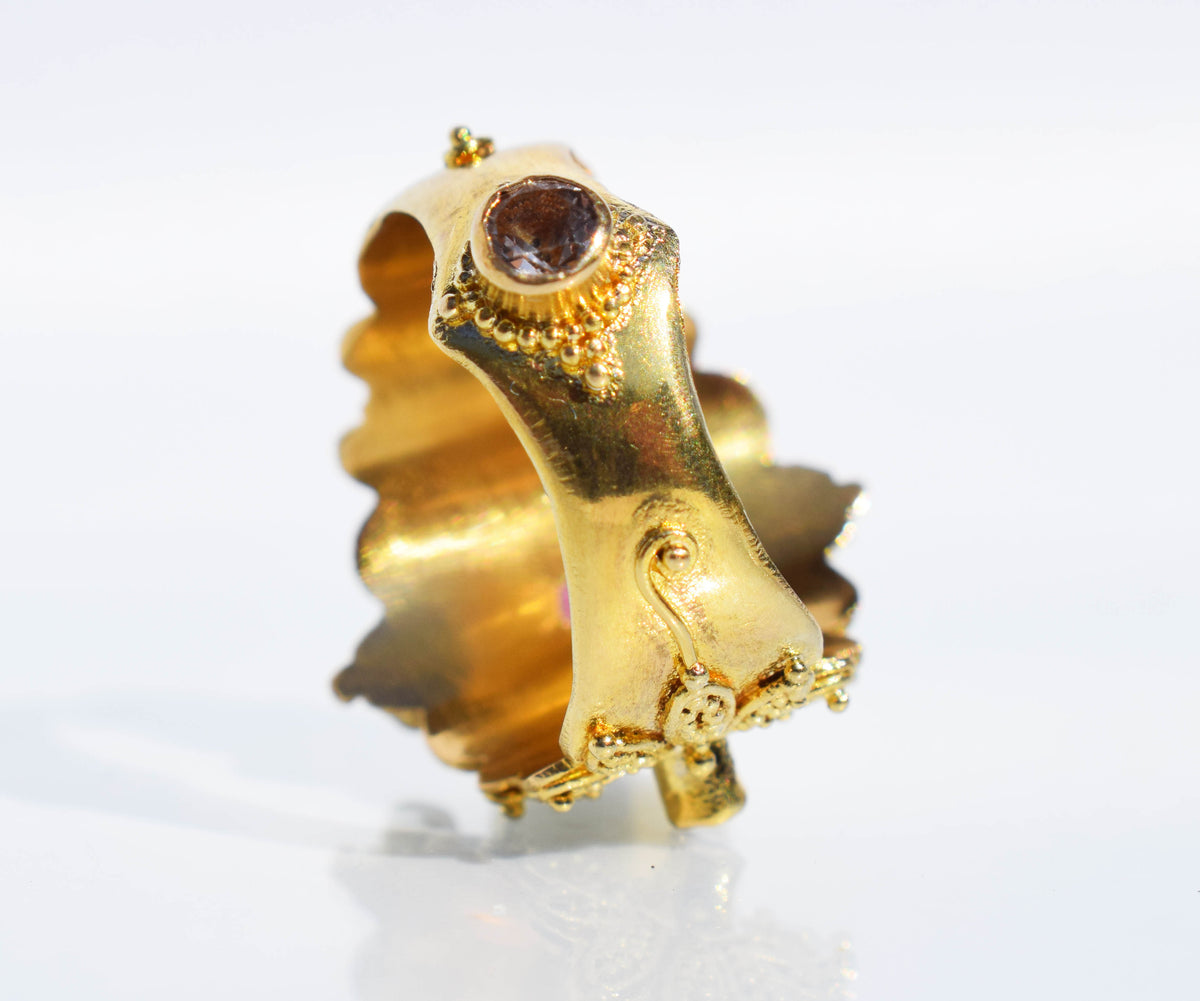 Anillo Lotus Turmalina