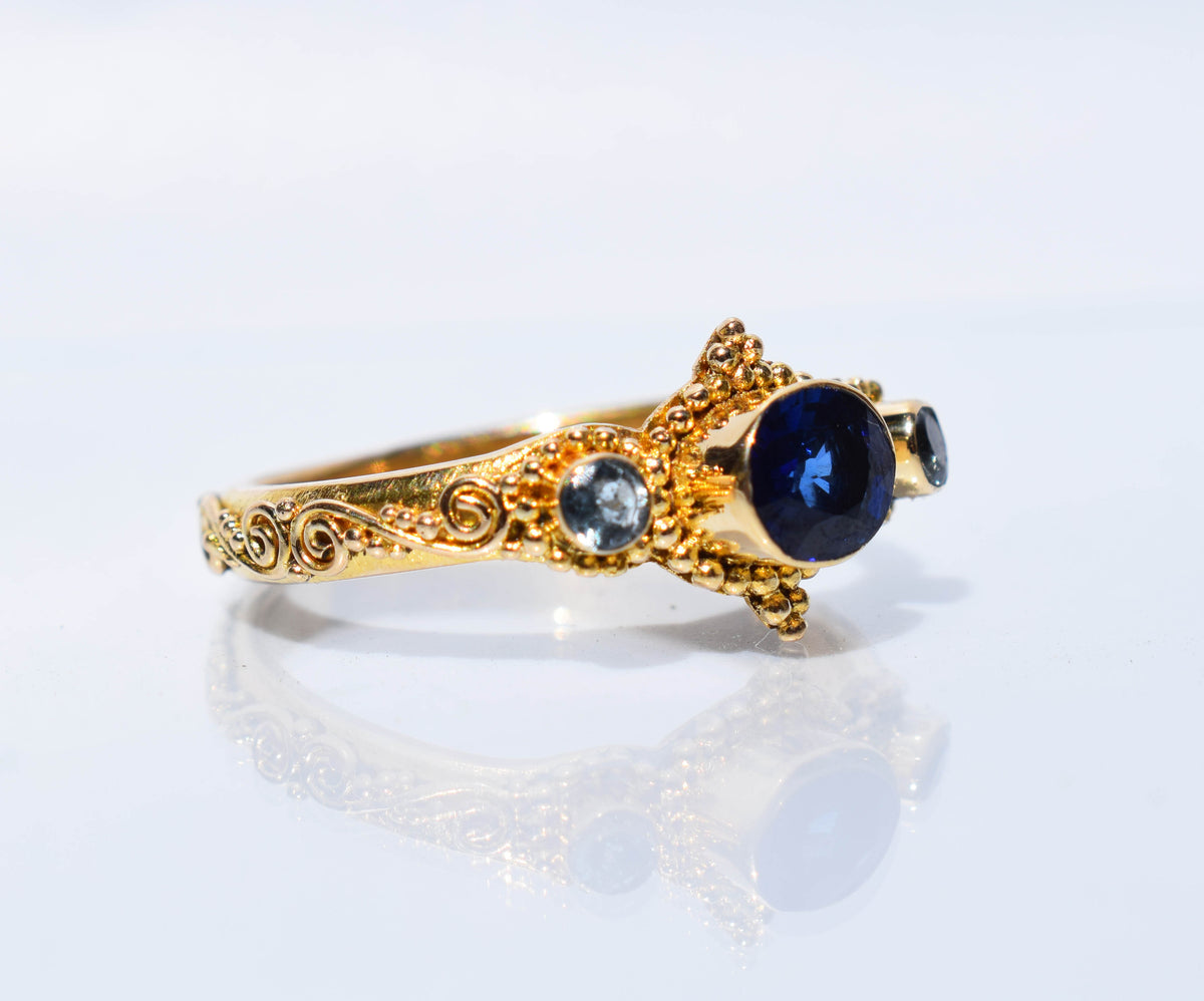 Anillo Roma Gold Zafiro