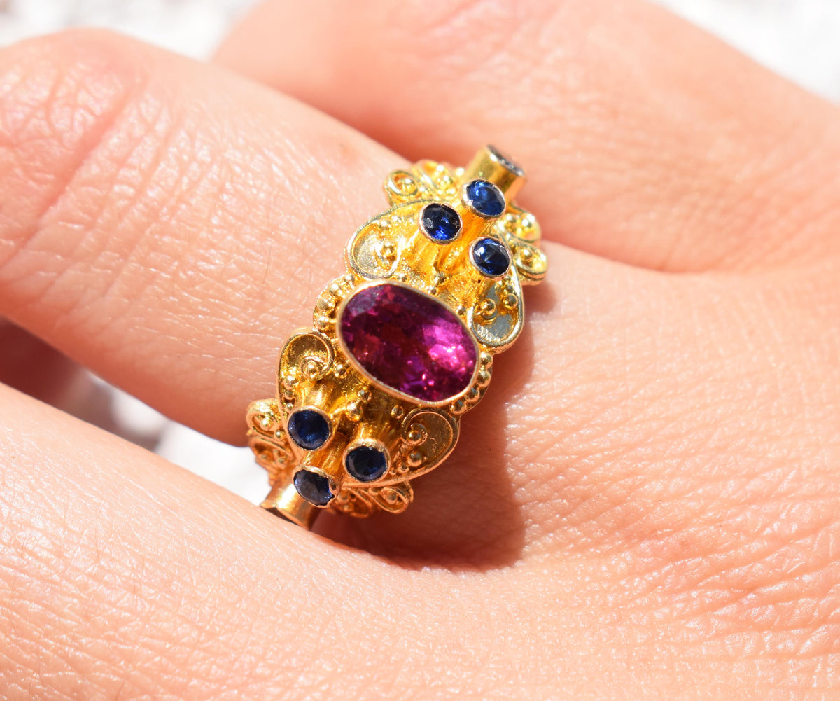 Anillo Kaya Gold Turmalina