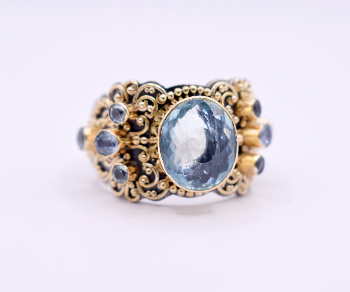 Anillo Sultan Aguamarina