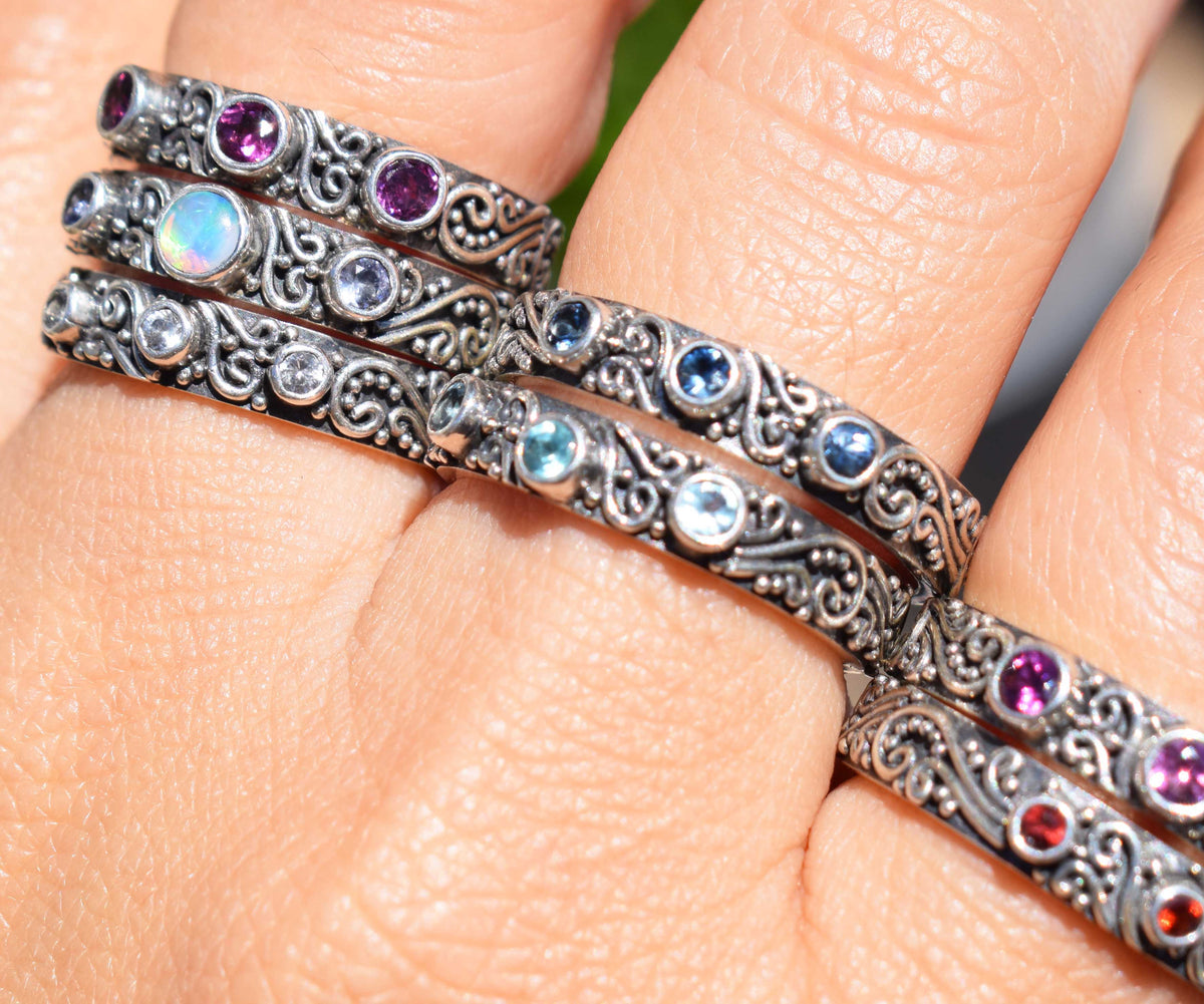 Anillo Basic Ópalo Rodolitas