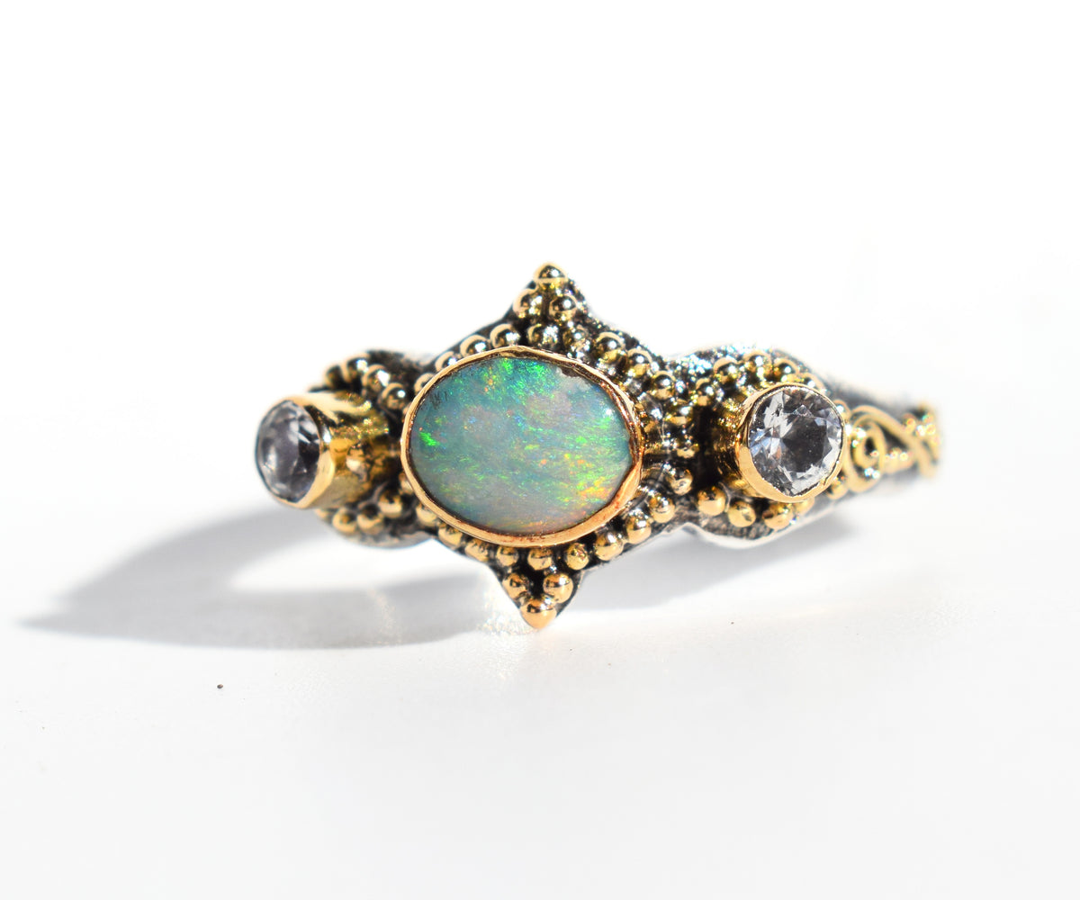 Anillo Roma Opalo Topacios