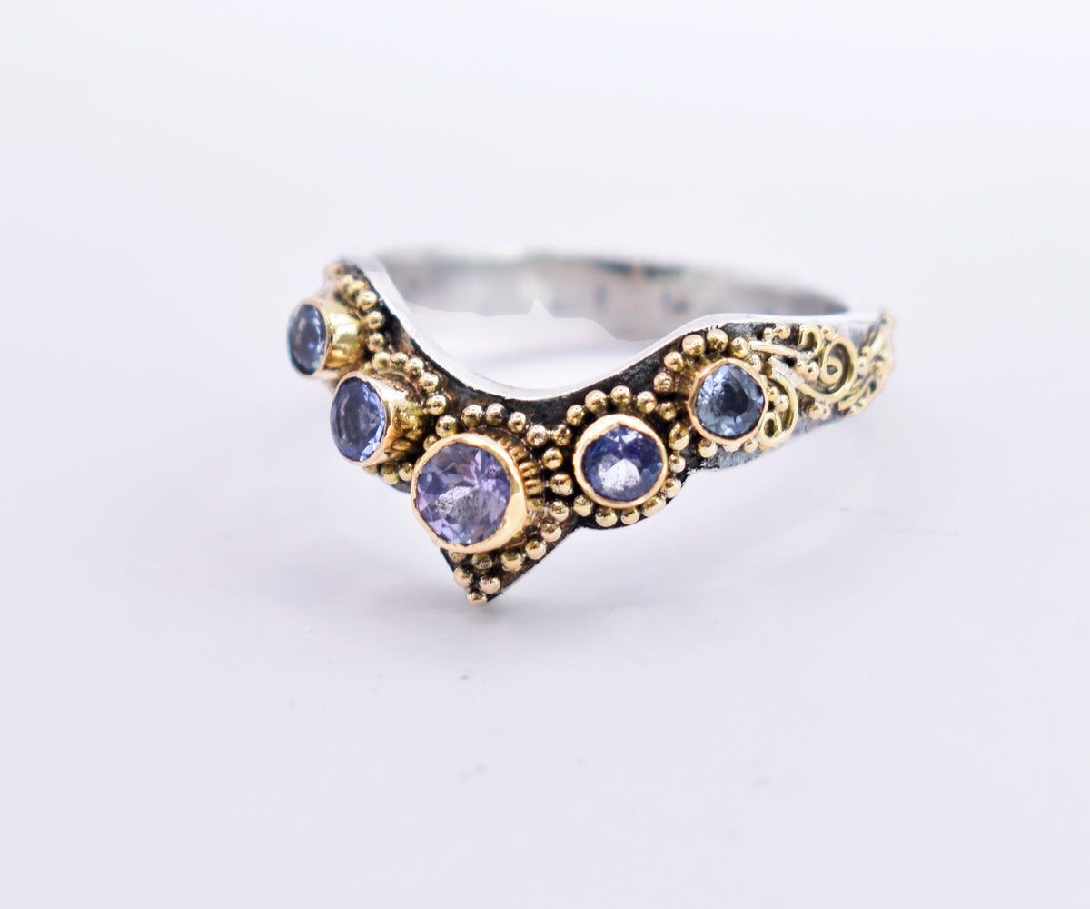 Anillo Fusión tanzanitas