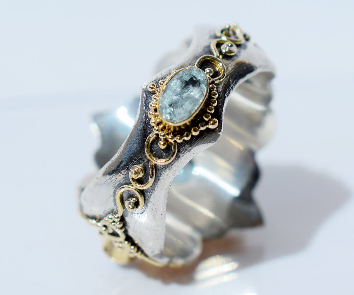 Anillo gold and Silver Kerala Zircon