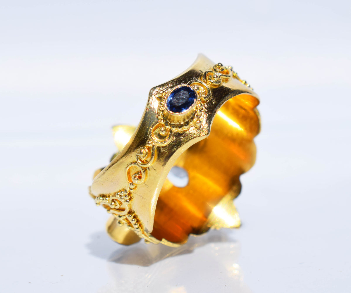 Anillo gold Kerala Aguamarina