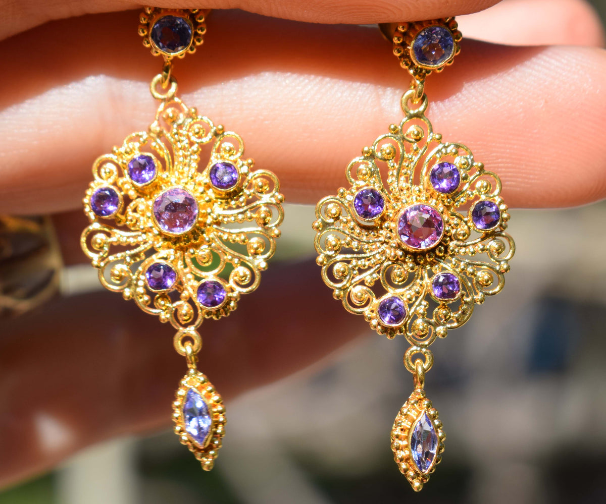 Aros Gold Sol de mar Zafiros lavandas