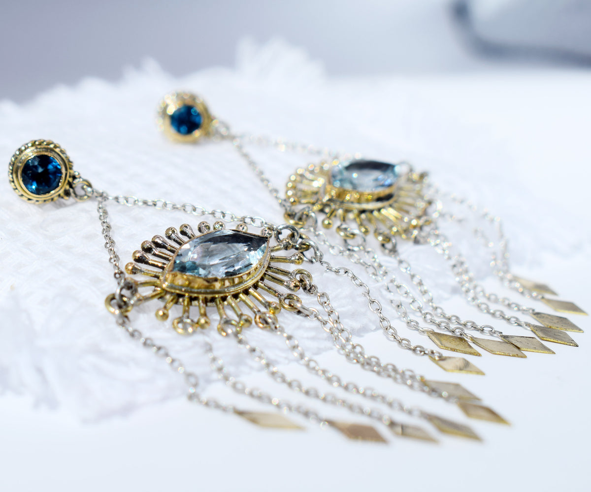 Aros helix Aguamarinas