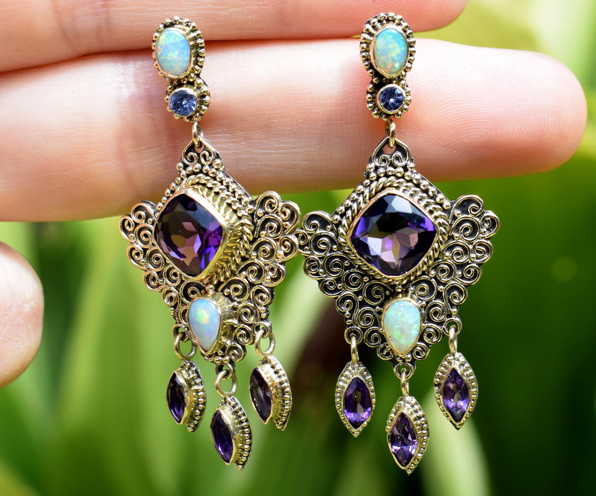 Aros El Cairo Amatista Opalo