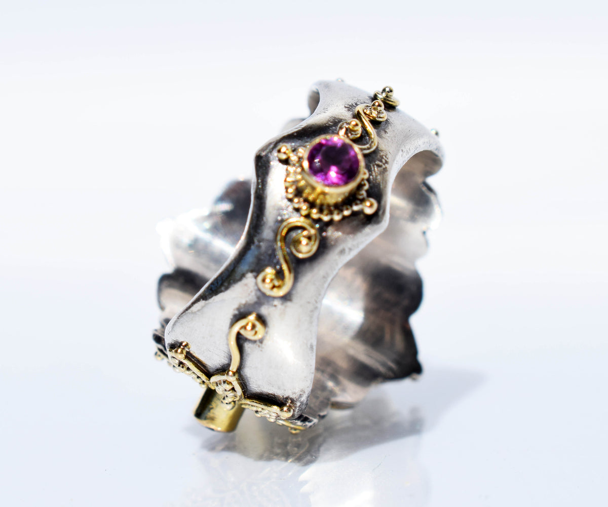 Anillo Lotus Turmalina