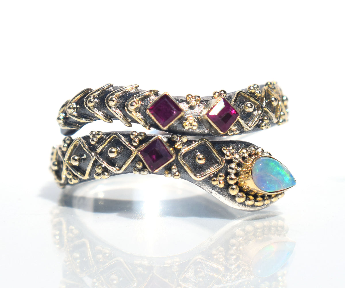 Anillo Kundalini Ópalo Rubi