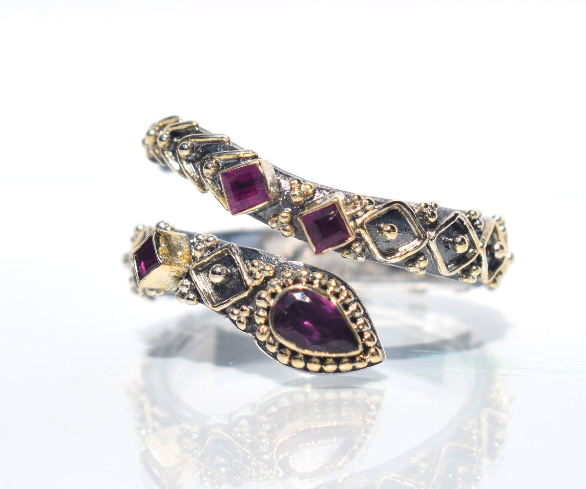 Anillo Kundalini Rodolita Rubi