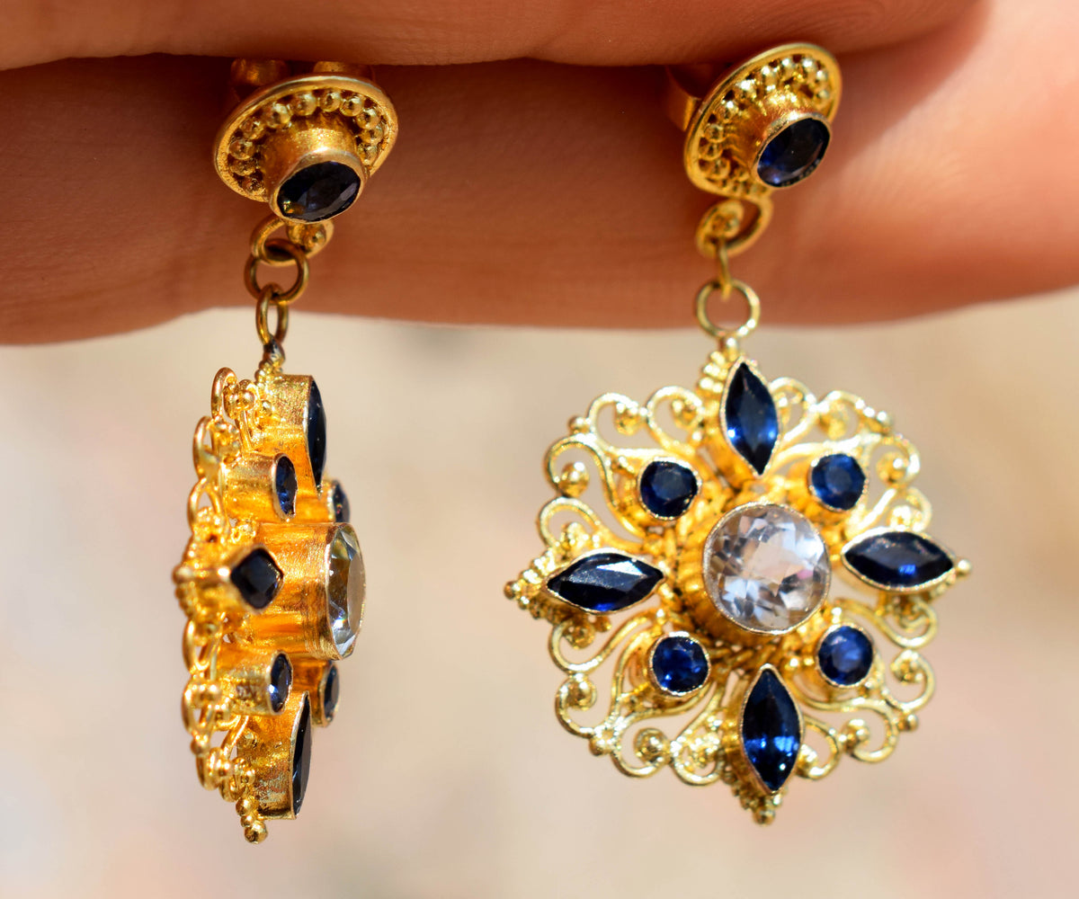 Aros Lakshmi Aguamarinas