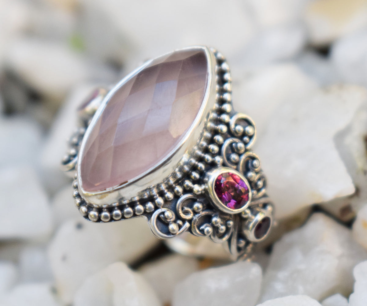 Anillo Ajna Cuarzo Rosa