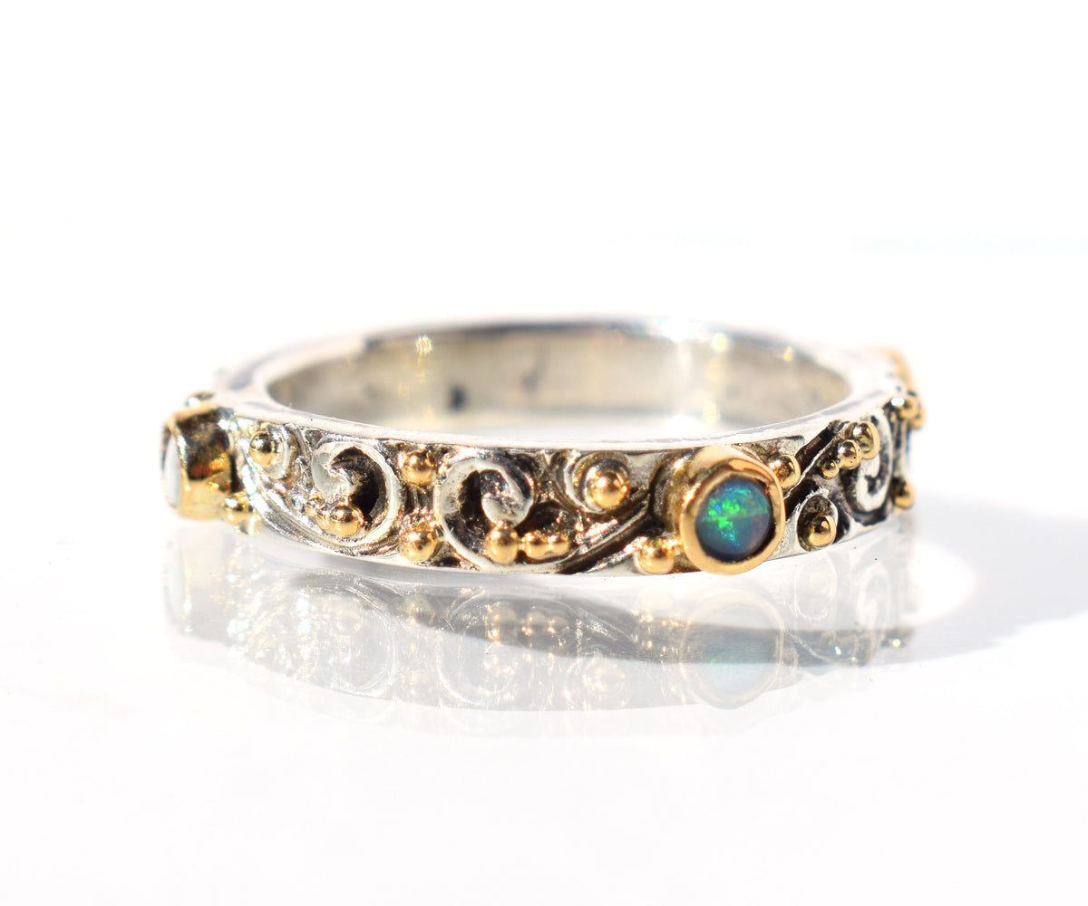 Anillo Basic Tallado Opalo