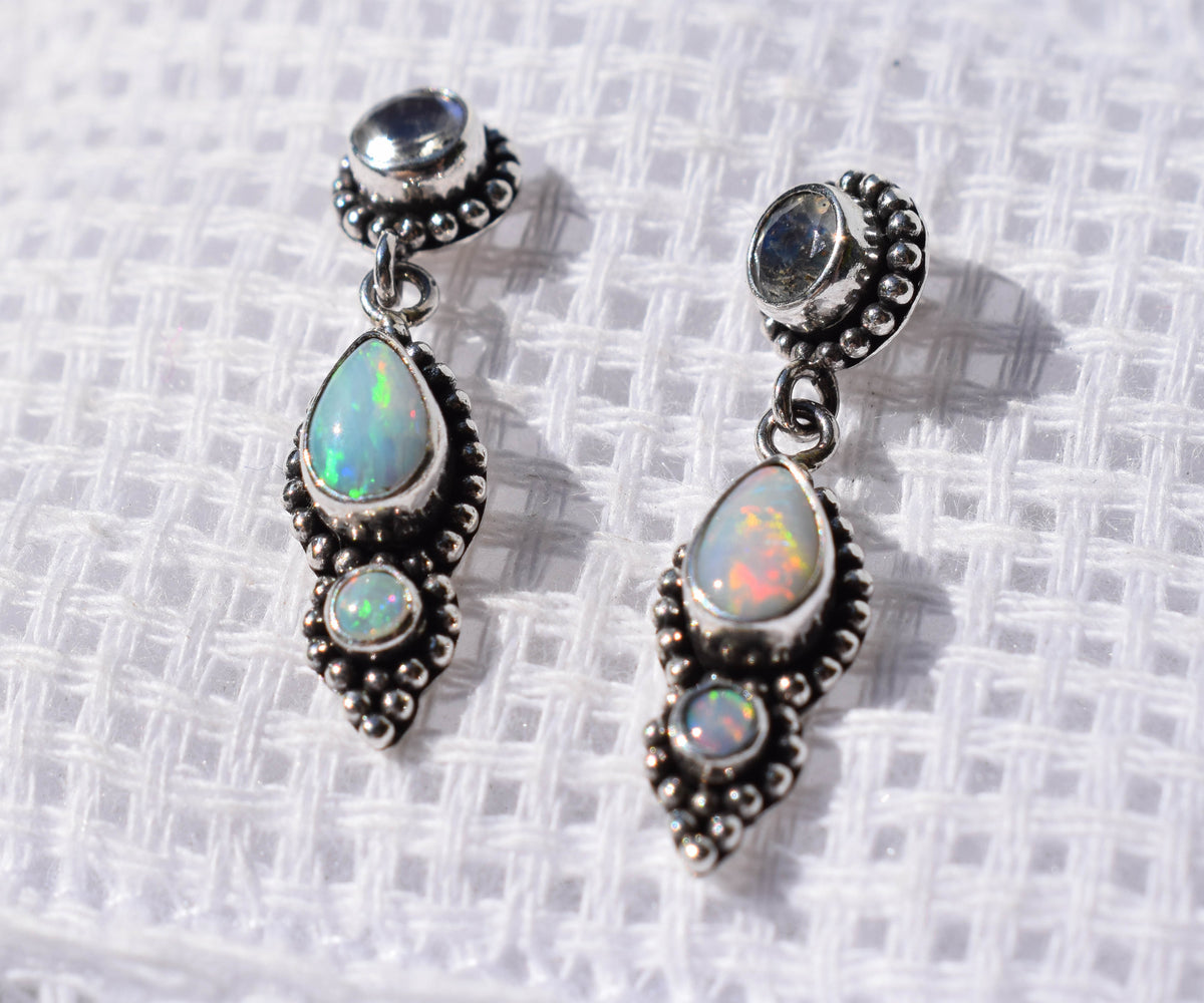 Aros Roma Opalos y Piedra Luna