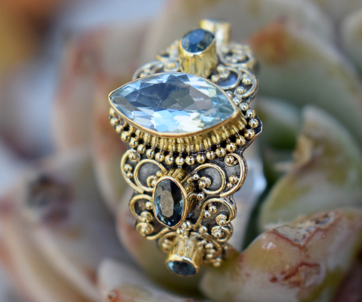 Anillo Ajna Aguamarina