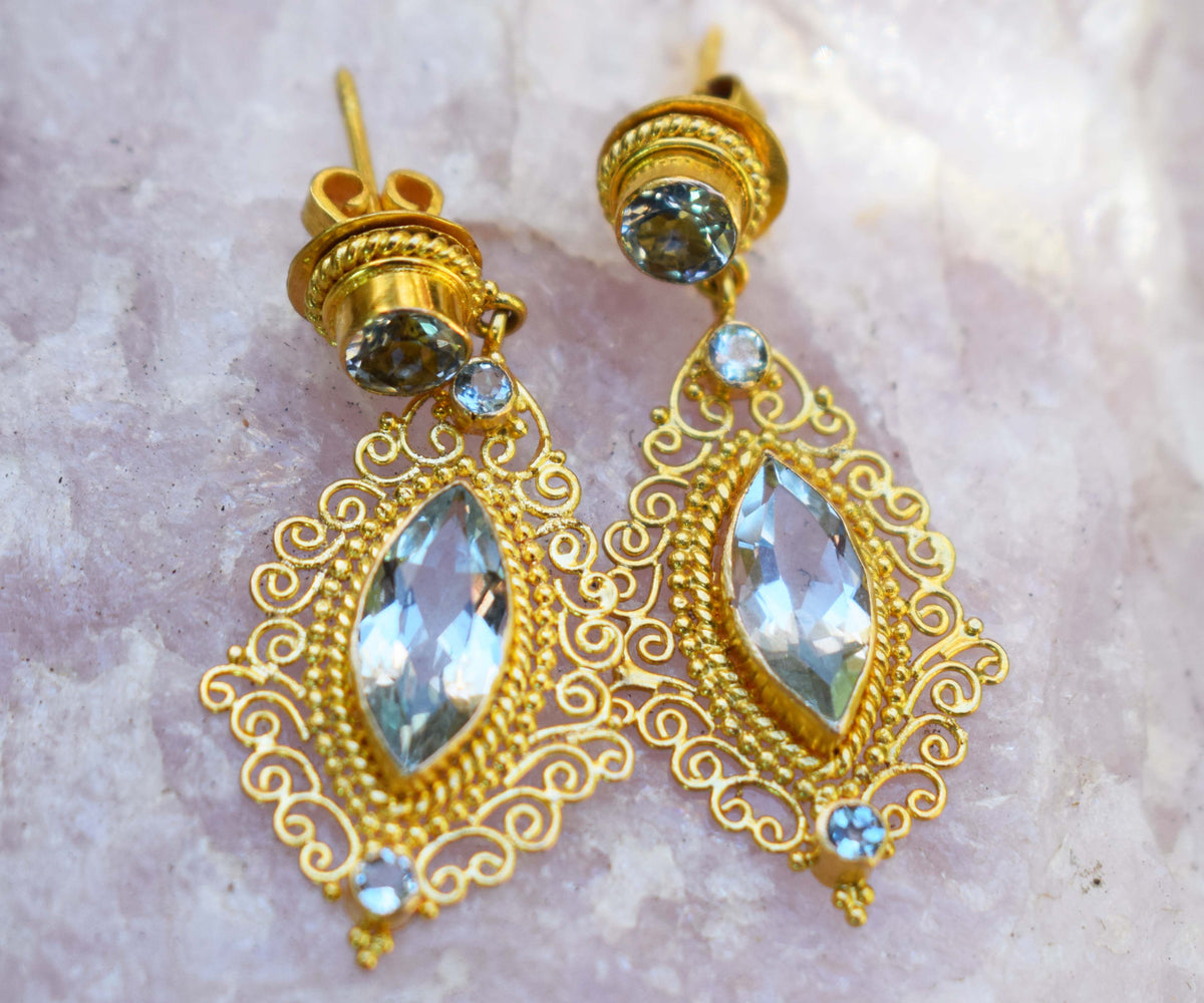 Aros Gold Jaipur Aguamarina