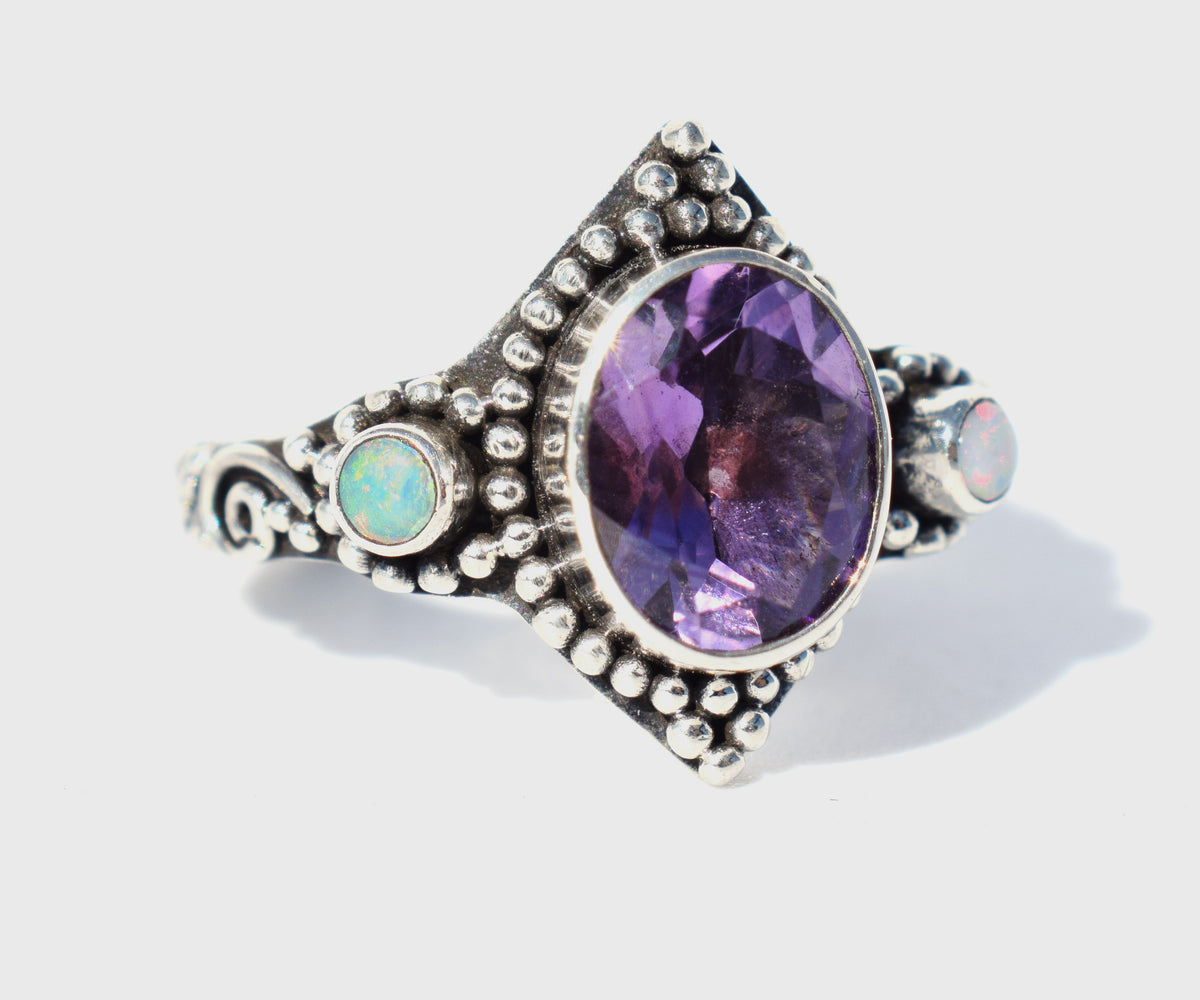 Anillo Big Roma Amatista Opalo