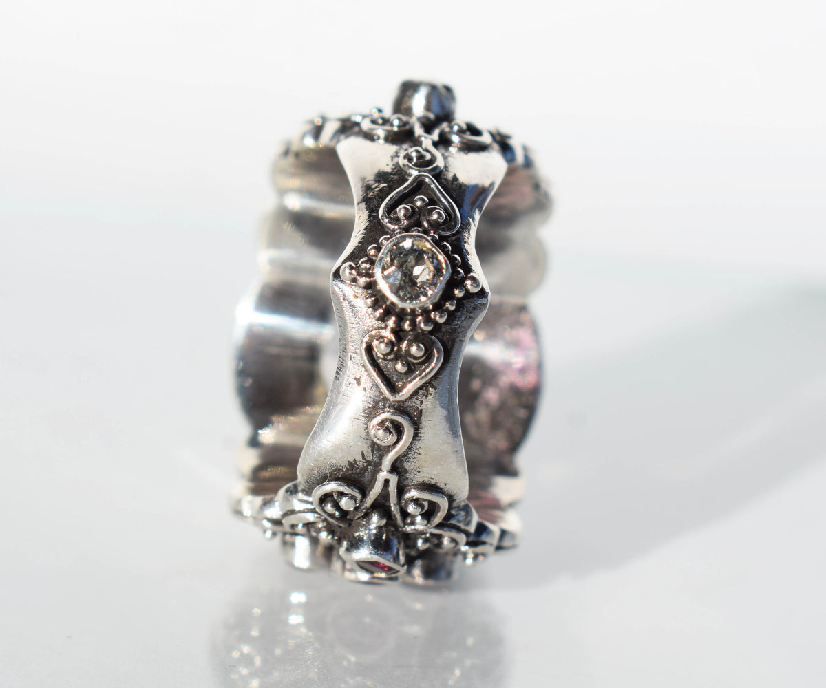 Anillo Sultan Cuarzo Rosa Edición Silver