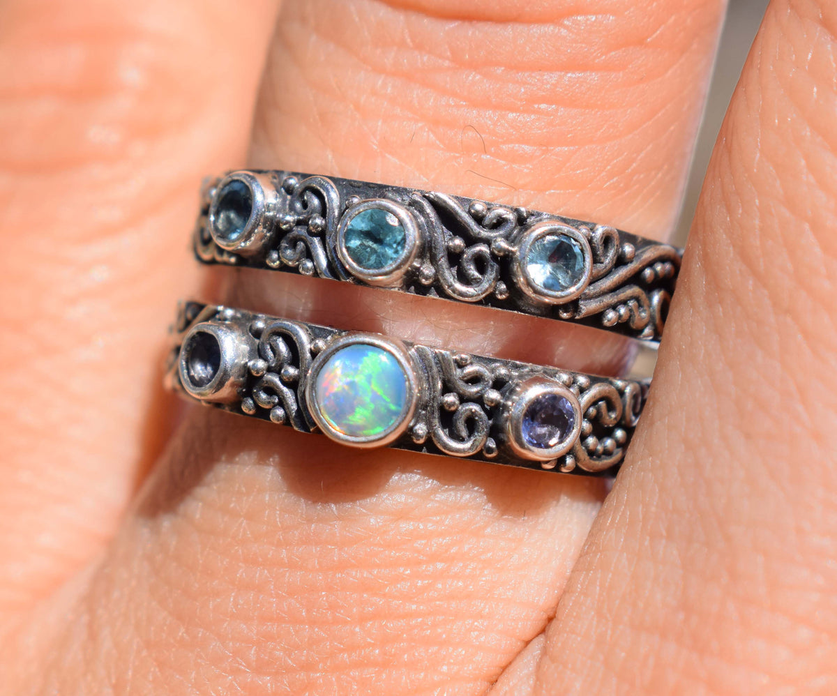 Anillo Basic Ópalo Tanzanitas