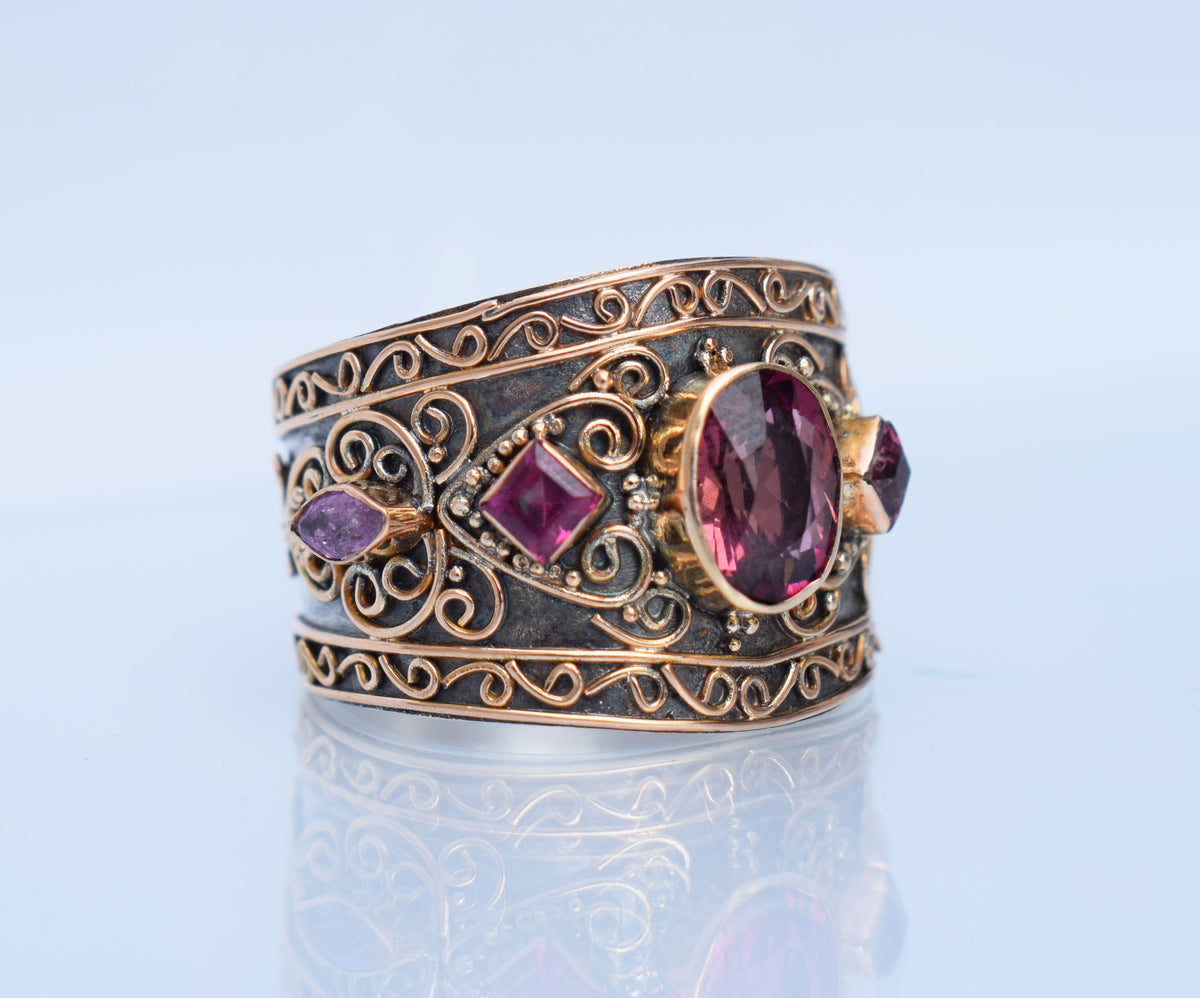 Anillo Las Mil y Una Noches Turmalina Rosa