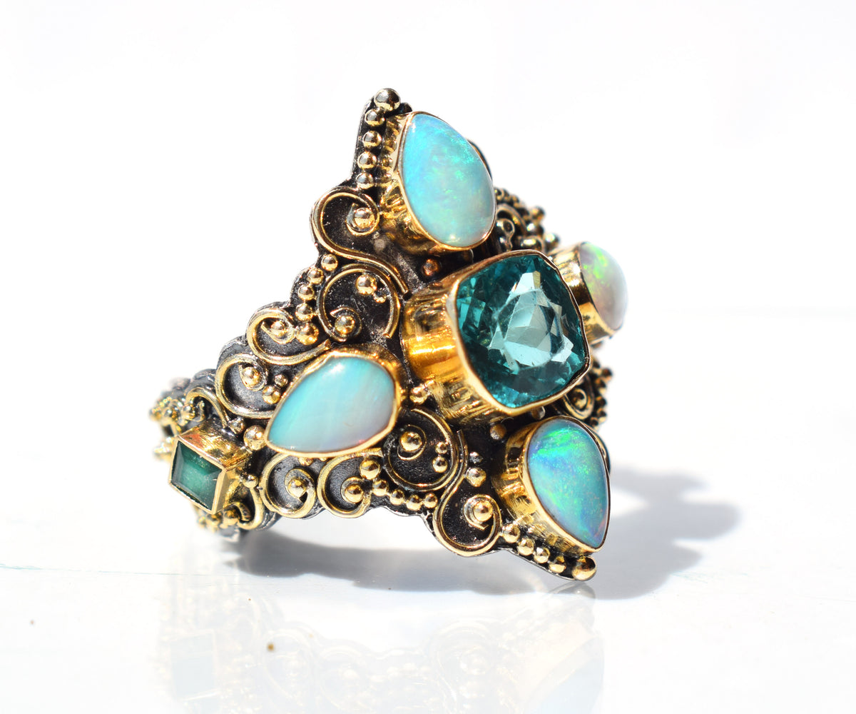 Anillo Goa Apatita Opalo