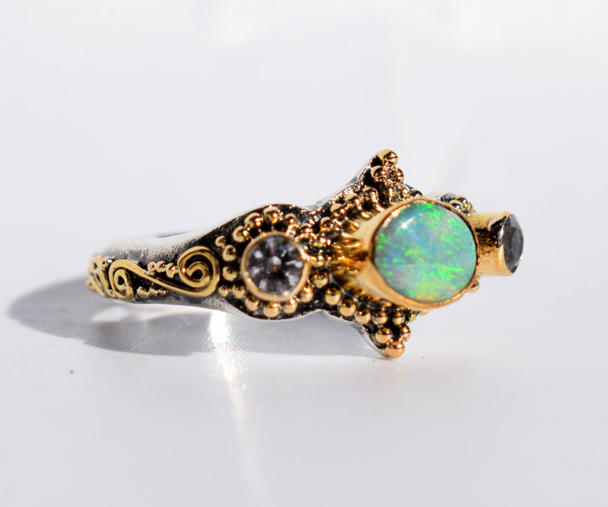 Anillo Roma Opalo Topacios