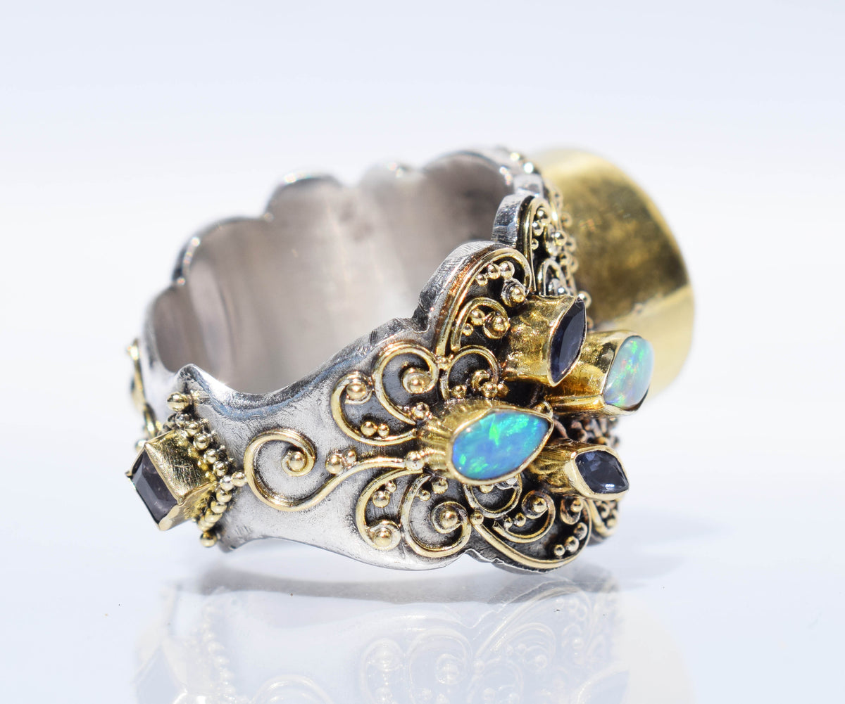 Anillo Magnolia Amatista perla