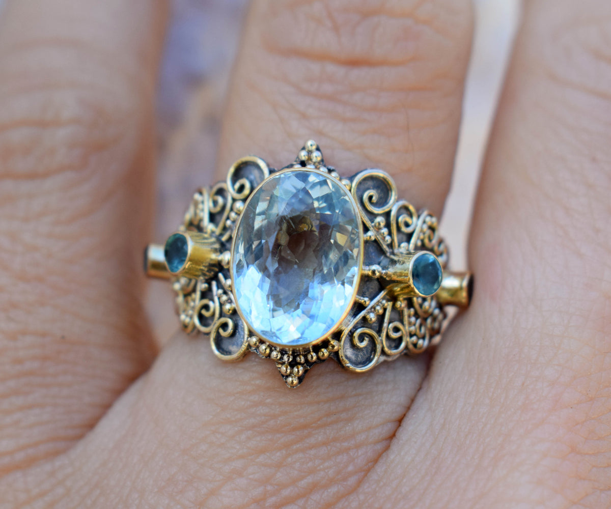 Anillo Ocean Aguamarina