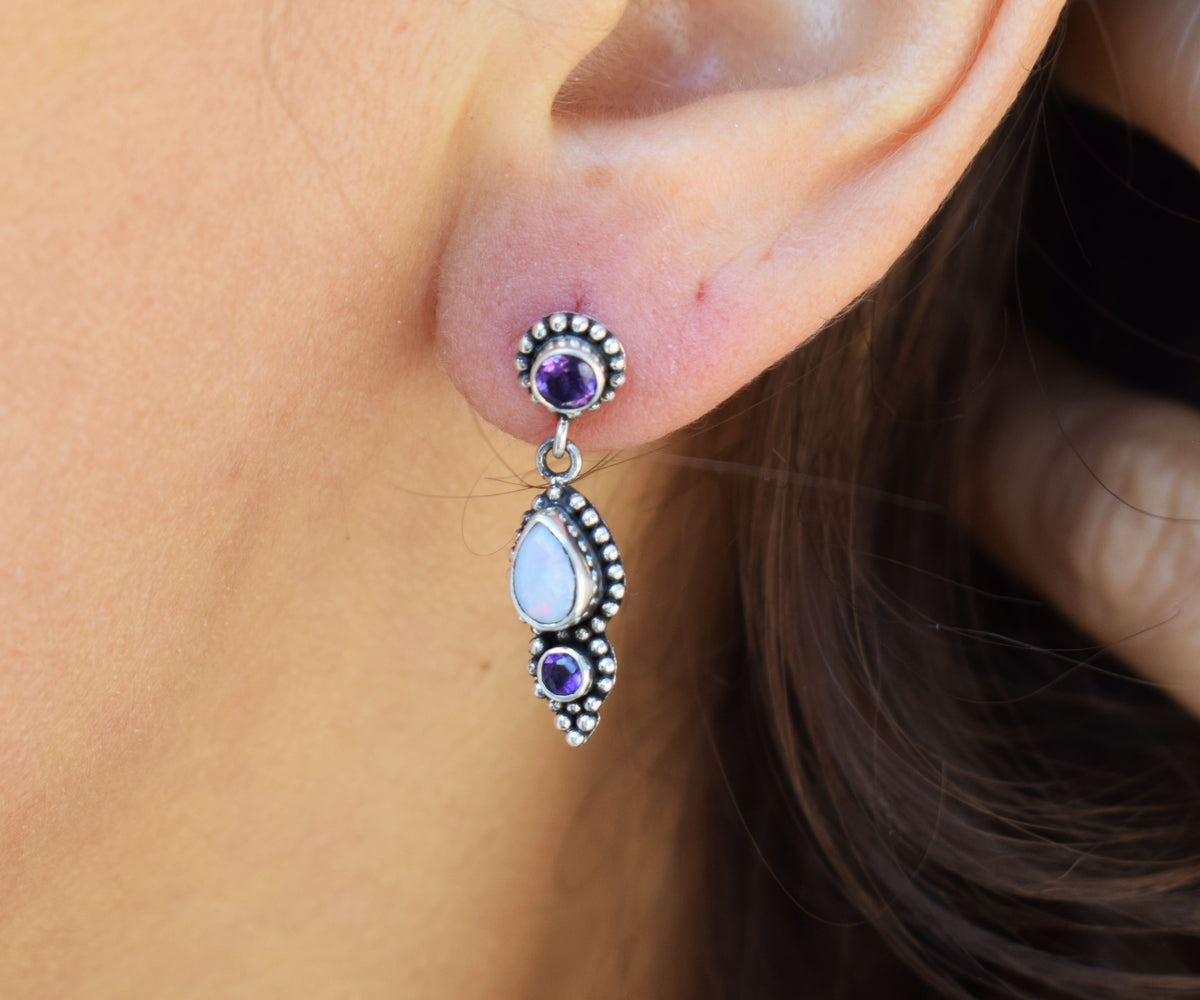 Aros Roma Opalos y Amatistas