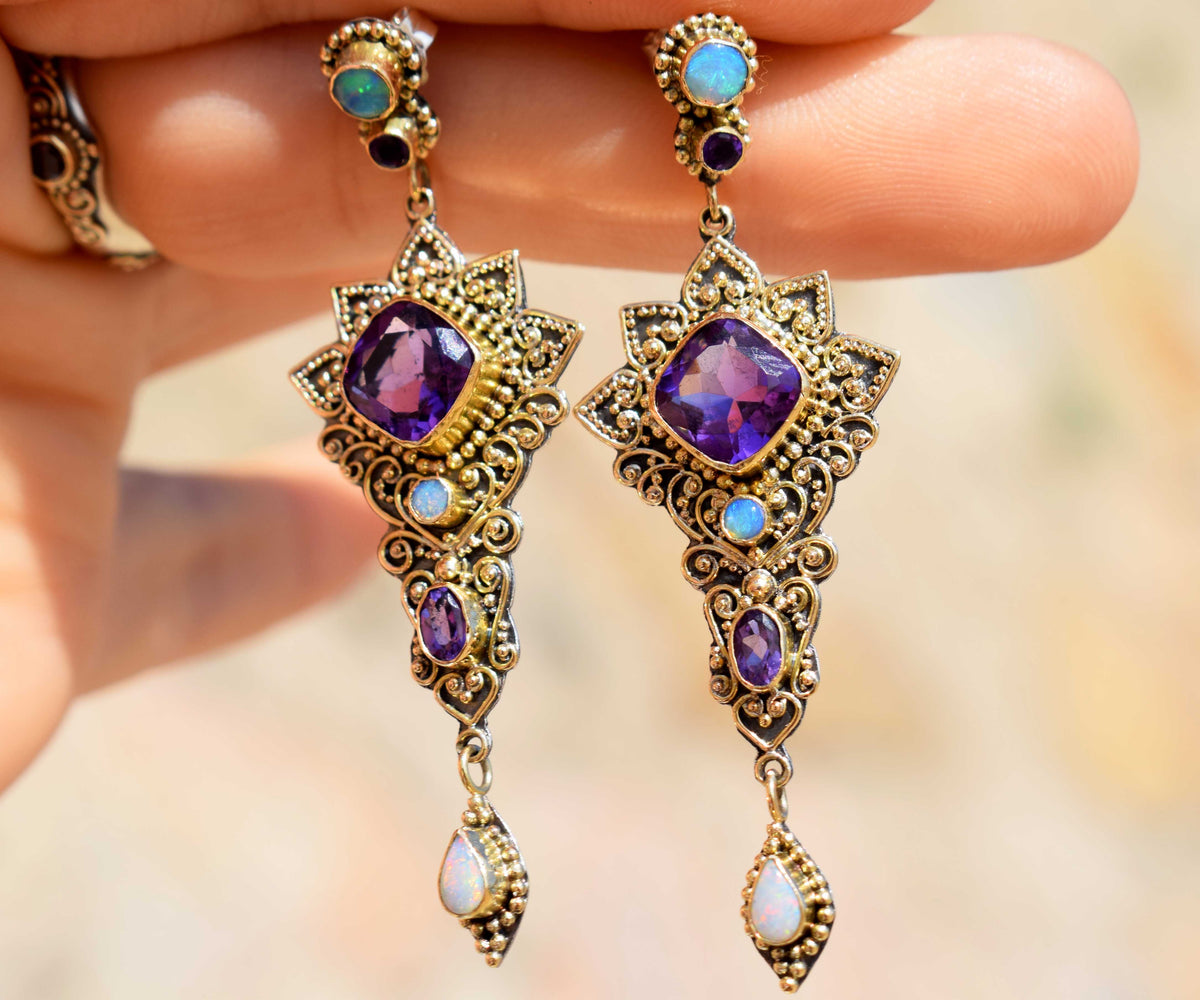 Aros Kaya Cushion Amatistas