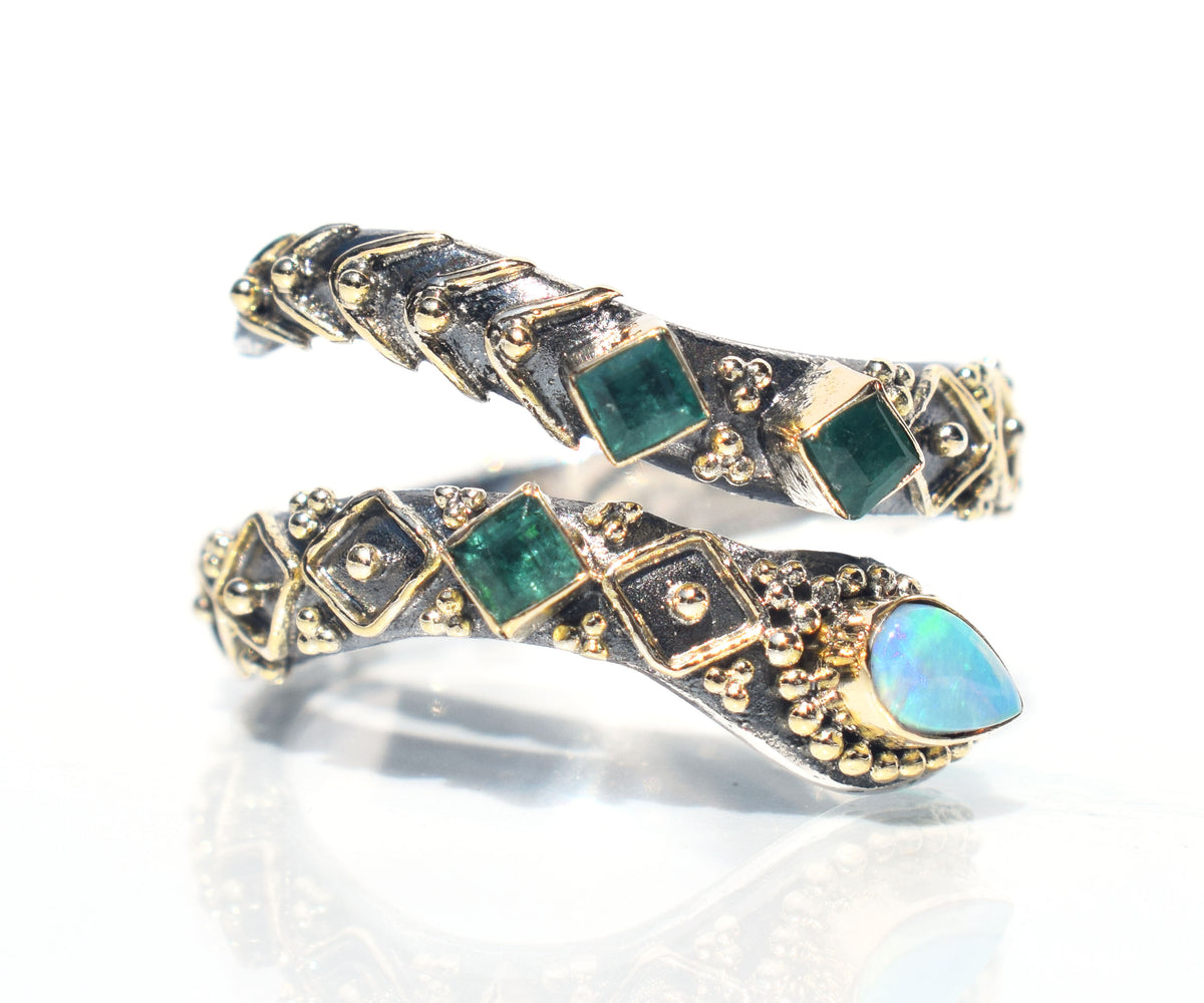 Anillo Kundalini Ópalo Esmeralda