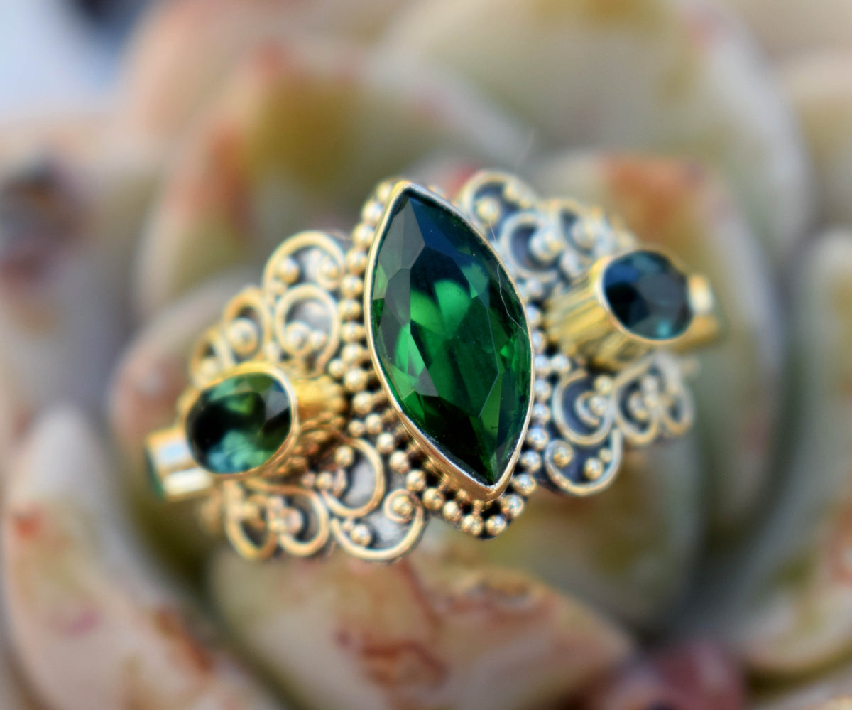 Anillo Ajna Turmalina de cromo