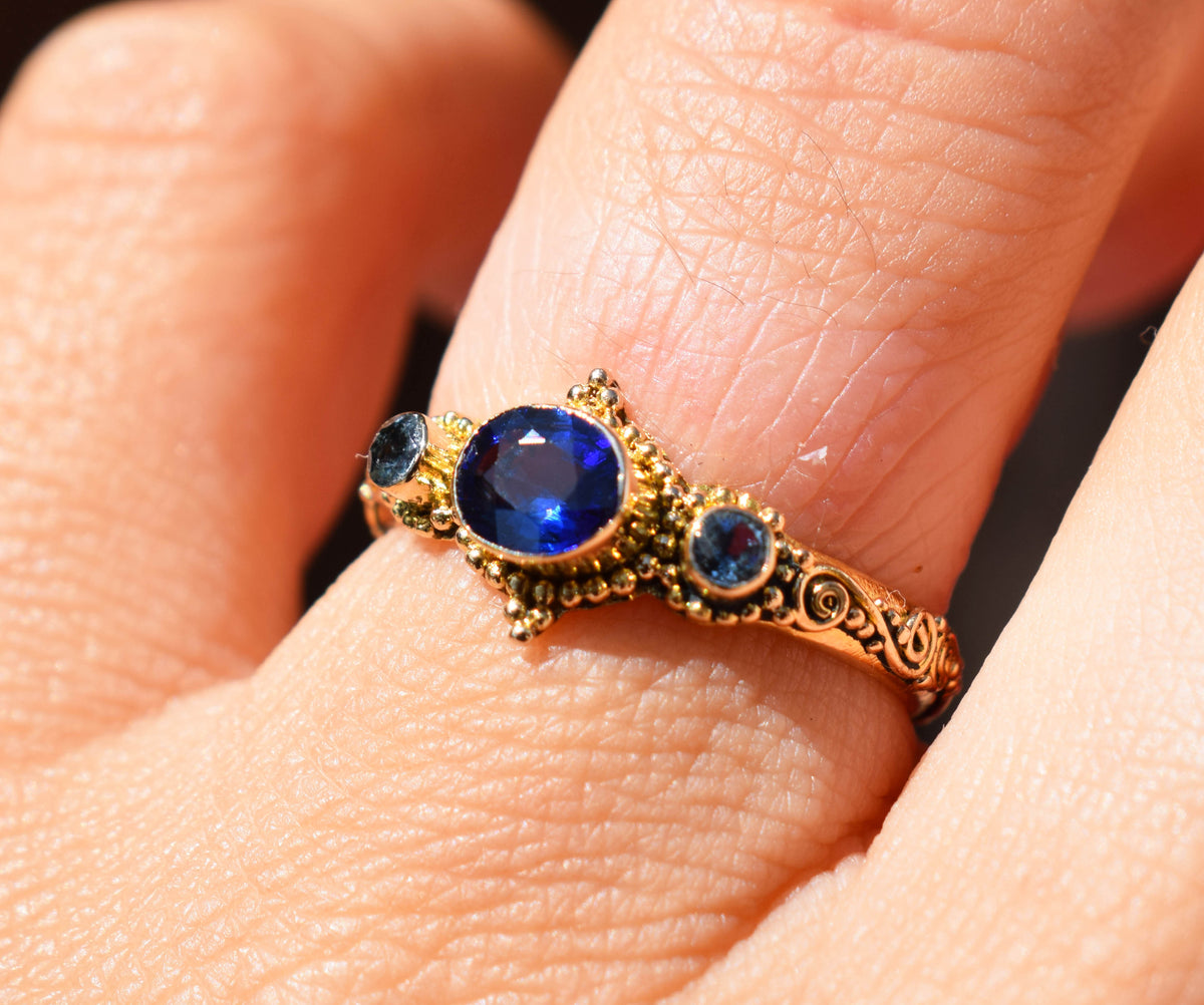 Anillo Roma Gold Zafiro