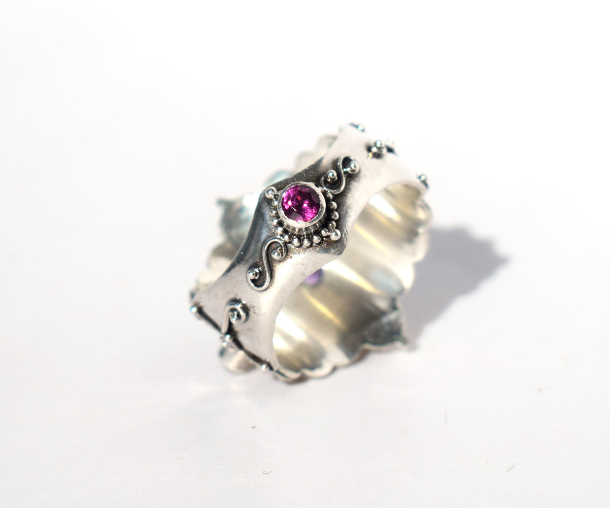 Anillo Lotus Amatista
