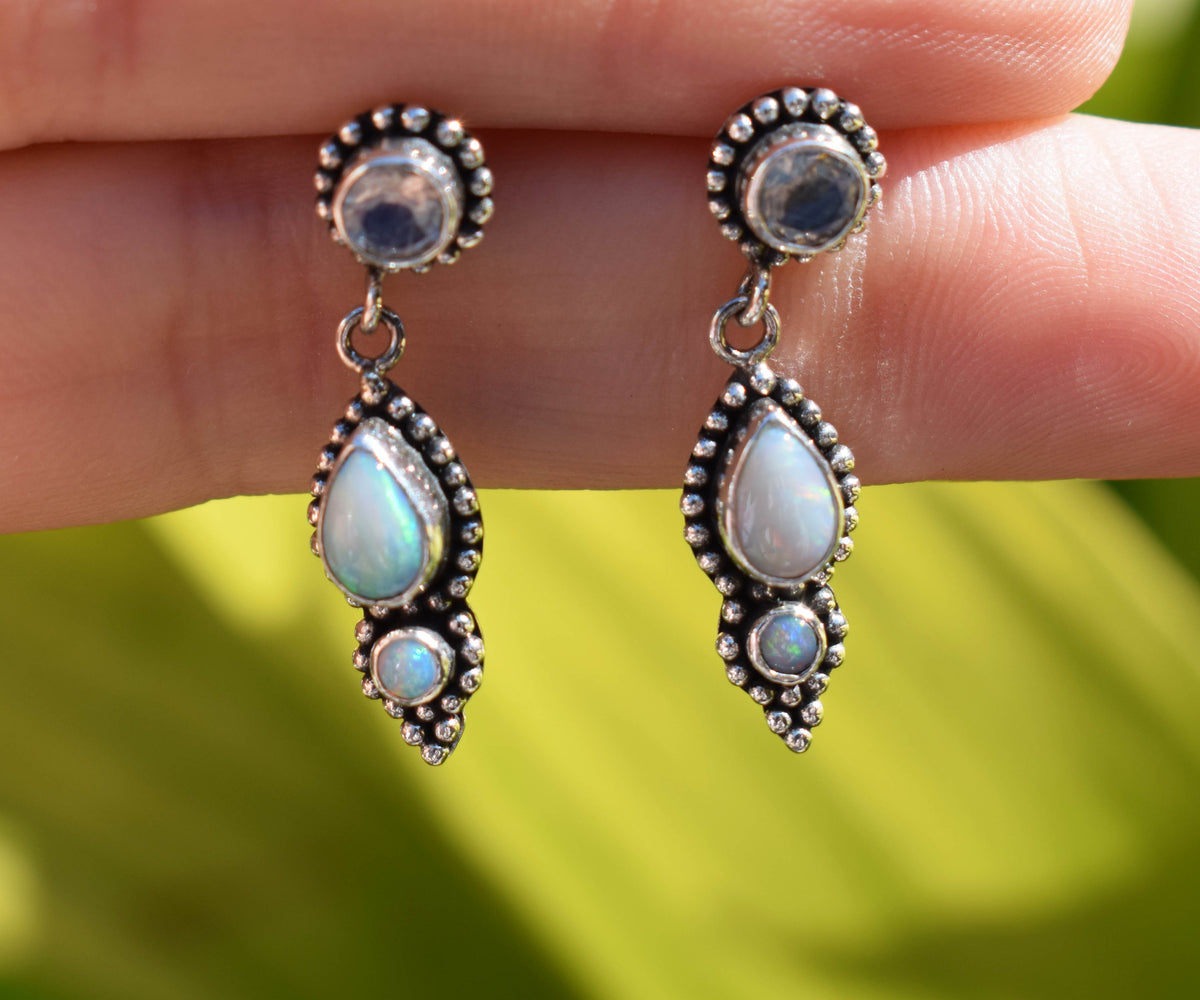 Aros Roma Opalos y Piedra Luna