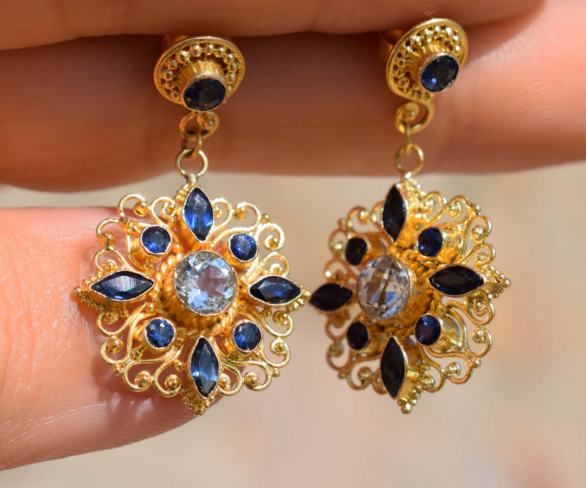 Aros Lakshmi Aguamarinas